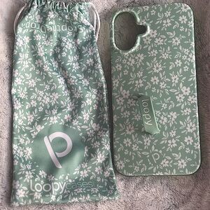 Loopy Case:Fits iPhone 6.7" Screen. Sage Floral Case with Serene Sage Super Loop